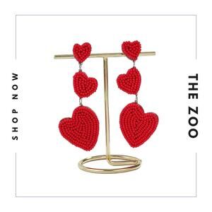 Beaded‎ Heart Earrings